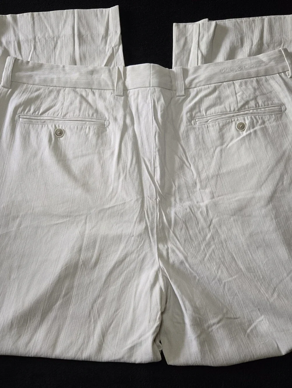 Tommy Bahama Pants Mens 38x28 Beige 80% Silk Blend Straight Leg Pleated Front